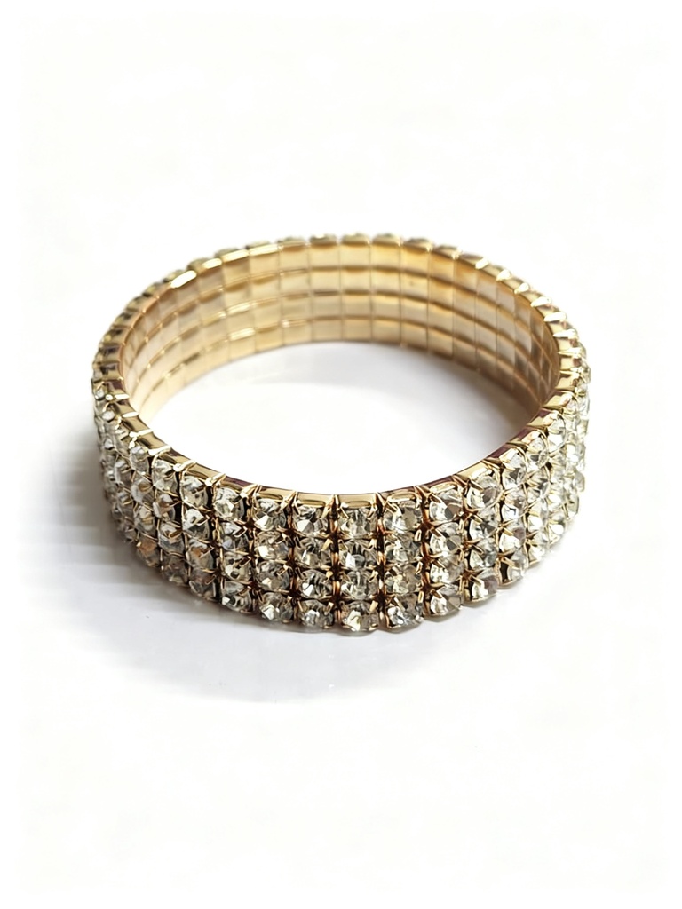 PULSERA STRASS DORADA