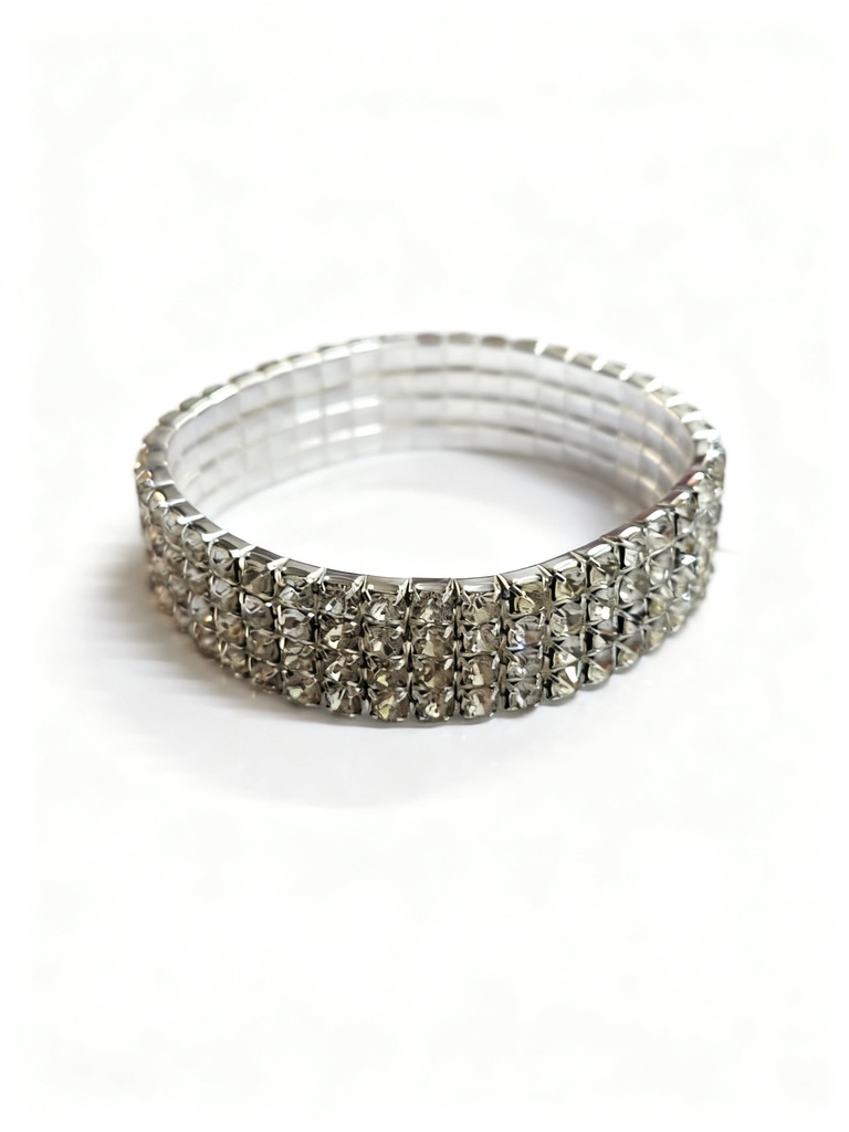 PULSERA STRASS PLATEADA 