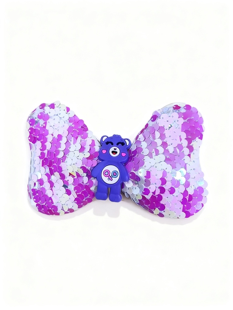 GANCHO LAZO LENTEJUELAS OSO 12CM 