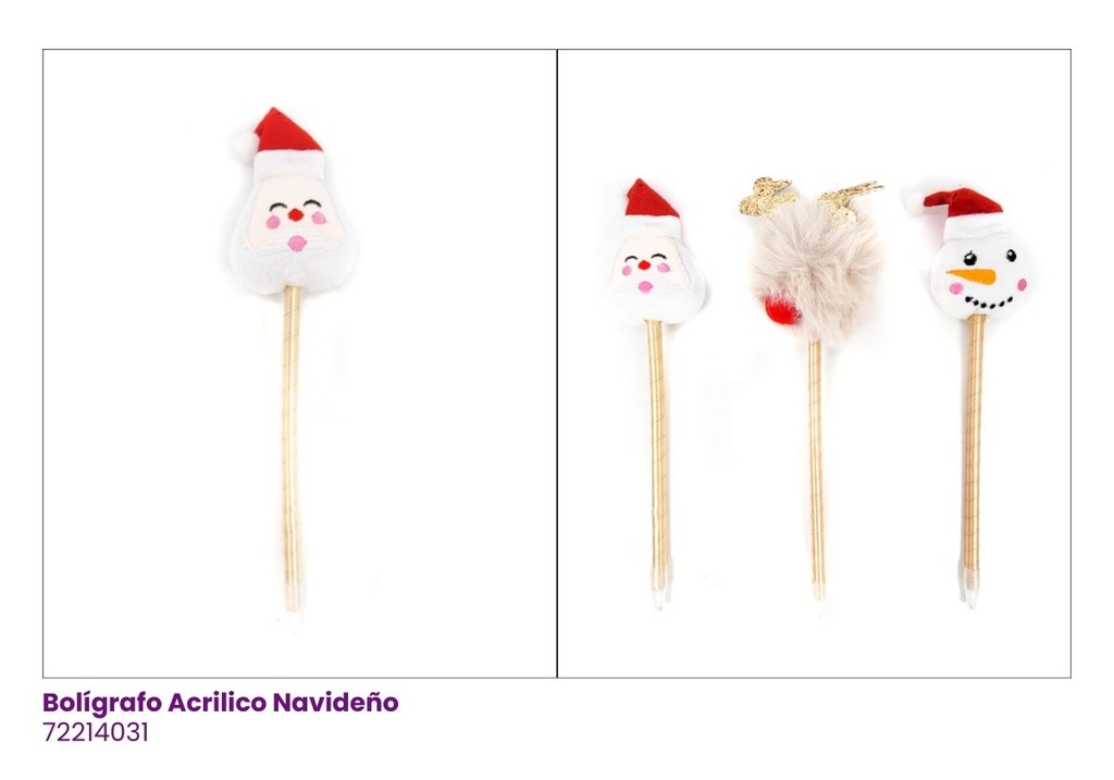 [72214031] BOLIGRAFO ACRILICO NAVIDAD BLANCO