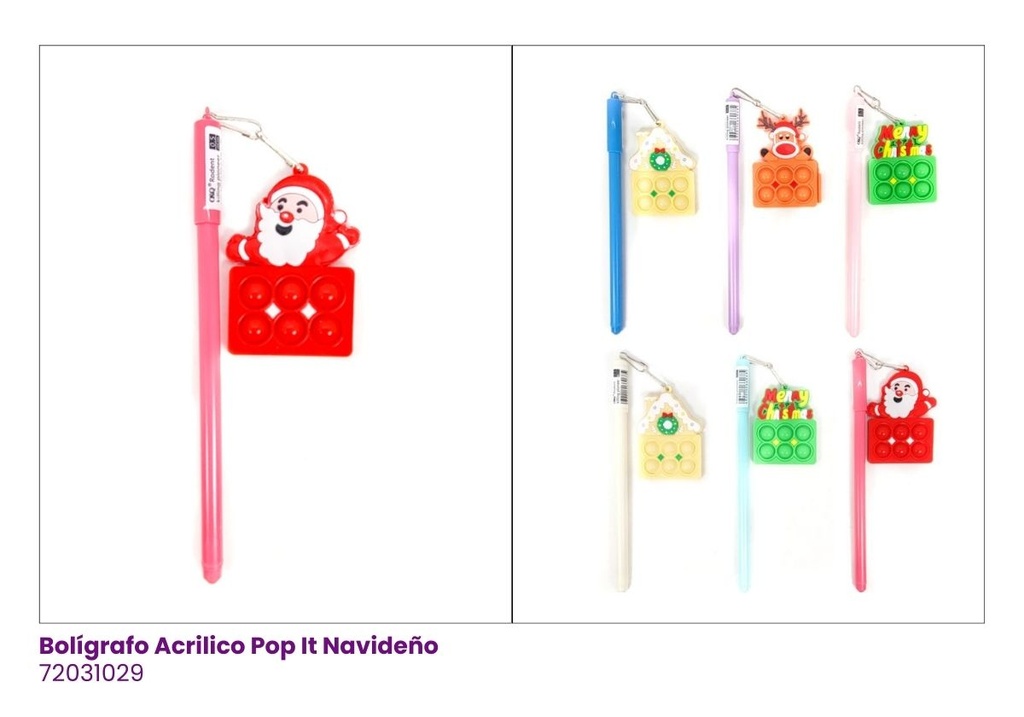 [72031029] BOLIGRAFO ACRILICO POP IT NAVIDEÑO