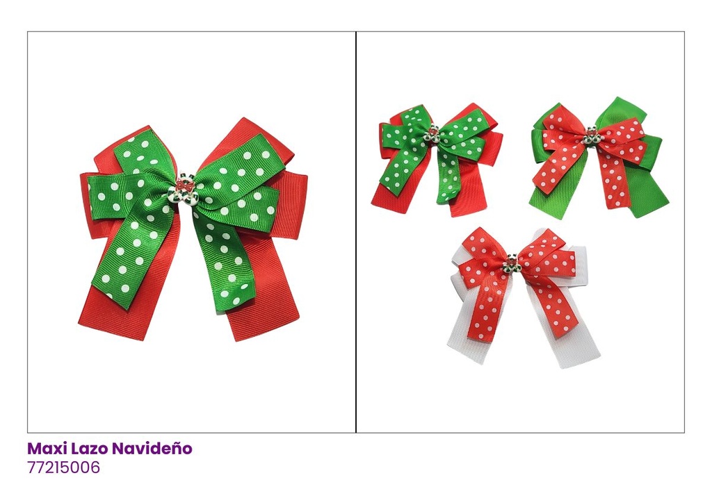 [77215006] MAXI LAZO NAVIDAD VERDE Y ROJO