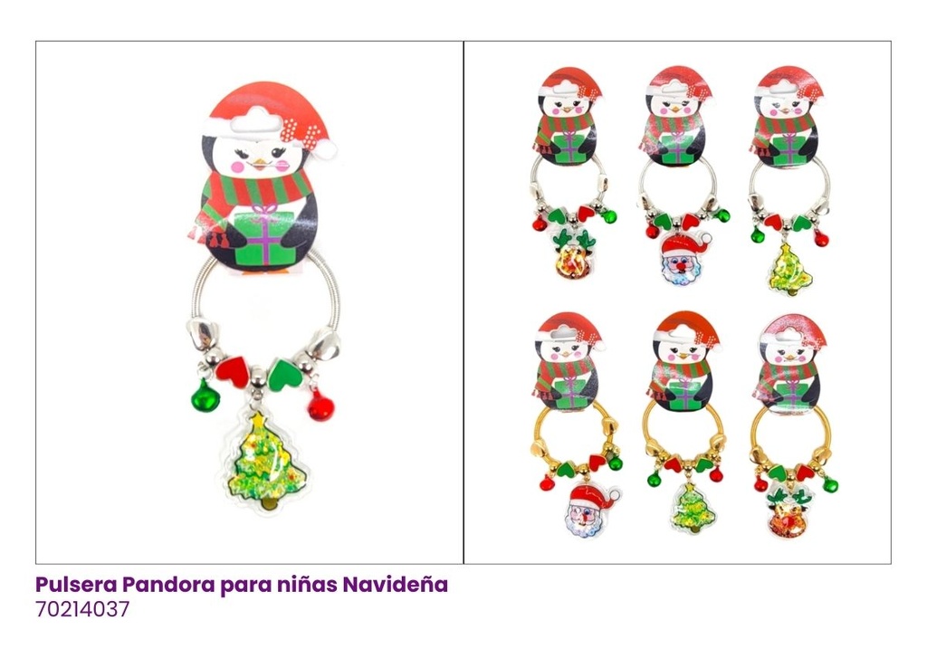 [70214037] PULSERAS PANDORA KIDS NAVIDEÑA