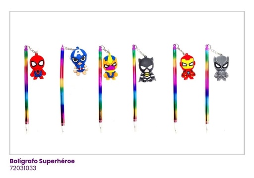 [72031033] BOLIGRAFOS ACRILICO CON MUÑECO VENGADORES