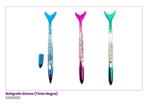 [64031021] BOLIGRAFOS ACRILICO ESCARCHA SIRENA
