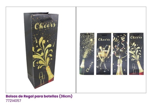[77214057] BOLSA DE REGALO BOTELLA NEGRO