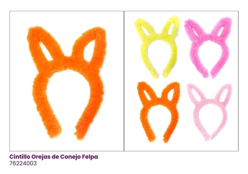 [76224003] CINTILLOS OREJAS DE CONEJO PELUCHE