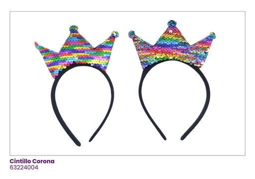 [63224004] CINTILLOS CORONA LENTEJUELAS MULTICOLOR