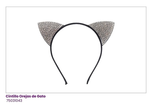 [75031043] CINTILLOS OREJAS DE GATO PLATEADO