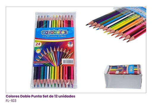[FL-103] COLORES SET DE 12 DOBLE PUNTA