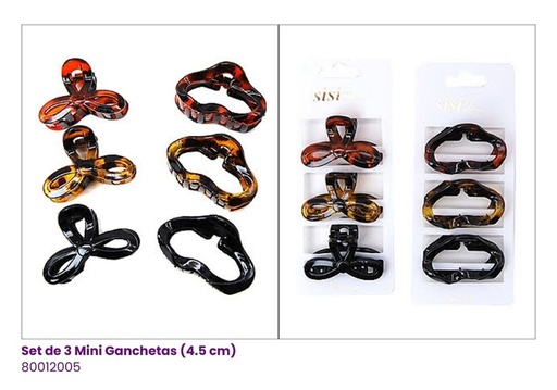 [80012005] GANCHETAS CAREY SET DE 3 (4.5CM)