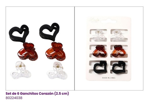 [80224038] GANCHETAS MINI ACRILICAS SET 6