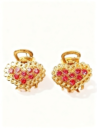 [75025032] GANCHETAS METALICAS MINI CORAZON SET DE 2 PAR