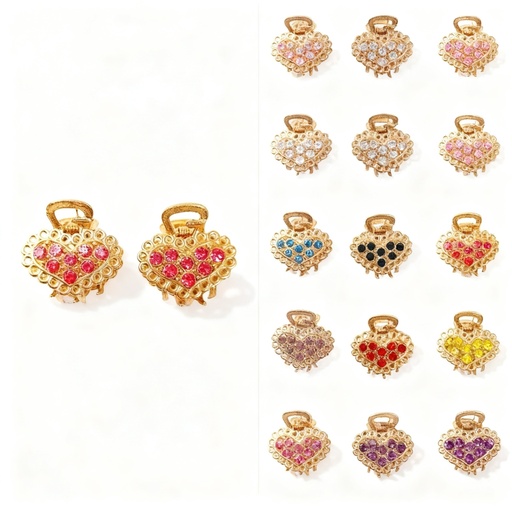 [75025032] GANCHETAS METALICAS MINI CORAZON SET DE 2 PAR