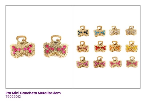 [75025012] GANCHETAS MINI METALICA LAZOS SET DE 2 PAR