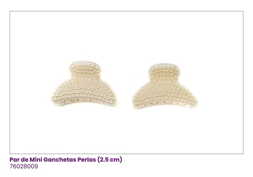 [76028009] GANCHETAS MINI PERLA OVALO SET DE 2 PAR