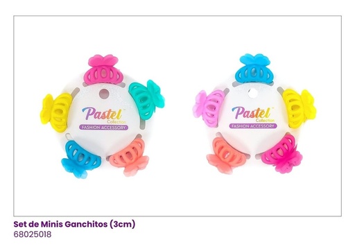 [68025018] GANCHETAS NIÑAS MINI SET DE 5 COLORES