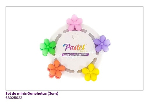 [68025022] GANCHETAS NIÑAS MINI SET DE 5 FLOR