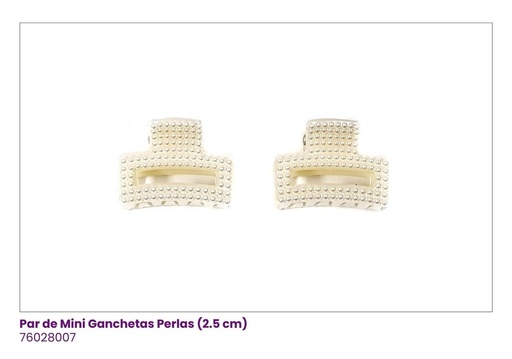 [76028007] GANCHETAS PERLA RECTANGULAR SET DE 2 PAR