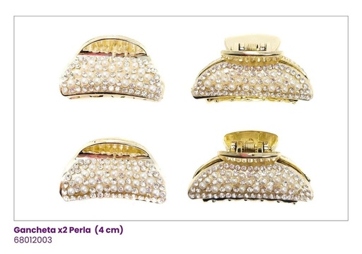 [68012003] GANCHETAS PERLA SET DE 2 PAR