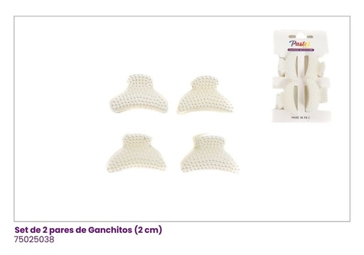 [75025038] GANCHETAS PERLA SET DE 4