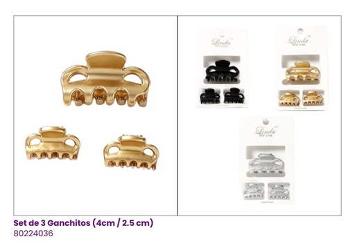 [80224036] GANCHETAS ACRILICAS MINI SET DE 3