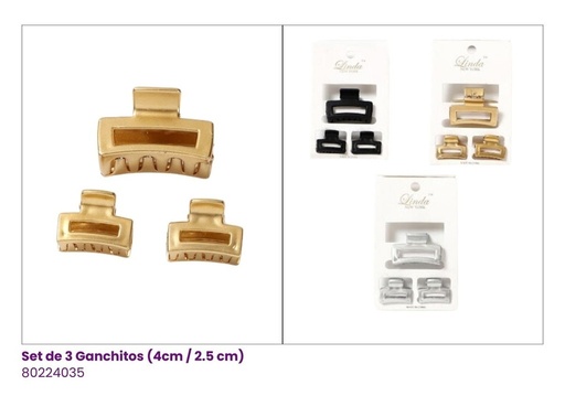 [80224035] GANCHETAS ACRILICAS MINI SET DE 3