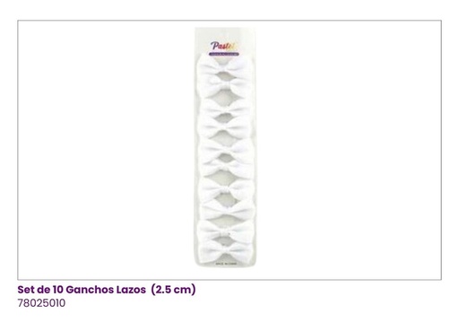 [78025010] GANCHOS LAZOS SET DE 10 BLANCO