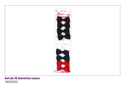 [76031033] GANCHOS LAZOS SET DE 10 ESCOLAR