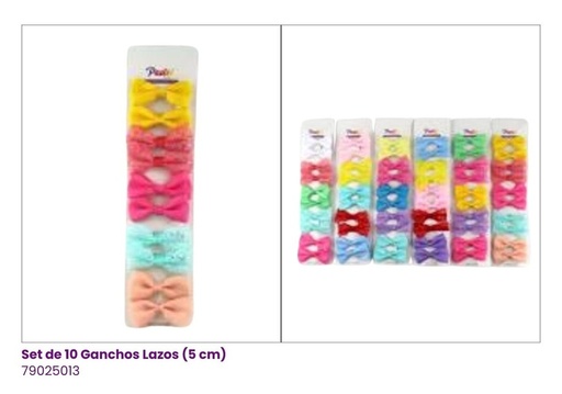 [79025013] GANCHOS LAZOS SET DE 10 PASTEL