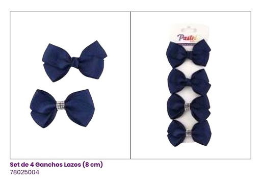 [78025004] GANCHOS LAZOS SET DE 4 AZUL MARINO