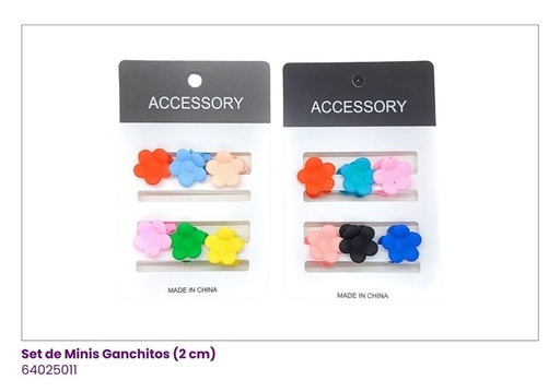 [64025011] GANCHOS PIOJITO SET DE 6 FLORES