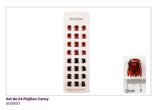 [81139017] GANCHOS PIOJITOS CAREY SET DE 24