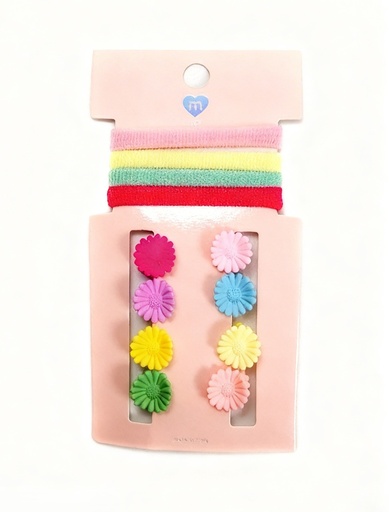 [72027016] GANCHOS PIOJITOS Y COLAS MARGARITA PASTEL SET