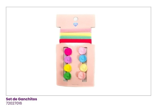[72027016] GANCHOS PIOJITOS Y COLAS MARGARITA PASTEL SET