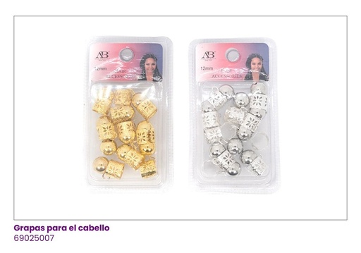 [69025007] GRAPAS PARA EL CABELLO PERLA DORADO Y PLATEADO