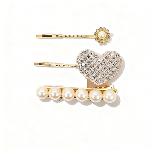 [71224007] HAIR CLIPS SET DE 3 CORAZON