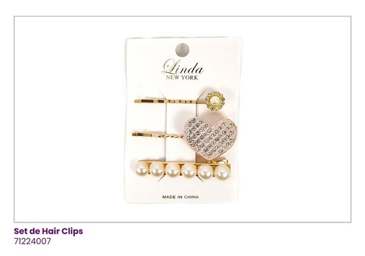 [71224007] HAIR CLIPS SET DE 3 CORAZON