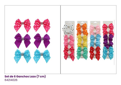 [RBW-0311R] GANCHOS LAZOS NEON 7CM SET DE 6