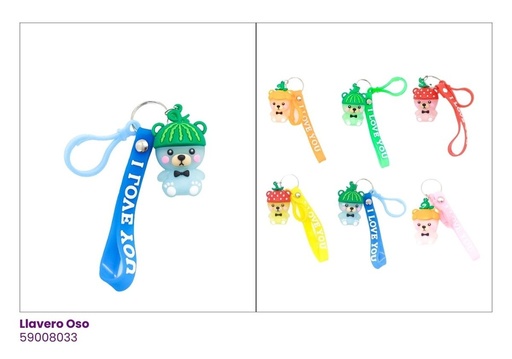 [59008033] LLAVEROS SILICON OSITO FRUTAS