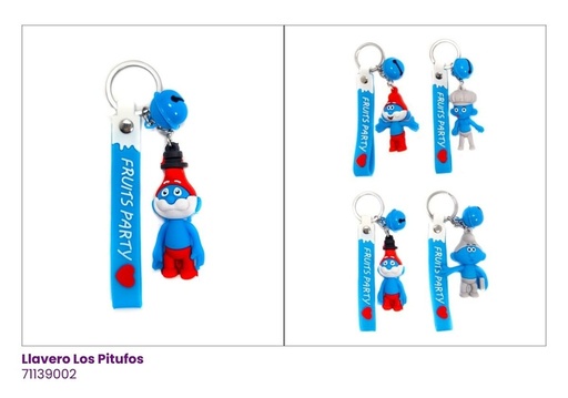 [71139002] LLAVEROS SILICON PITUFOS