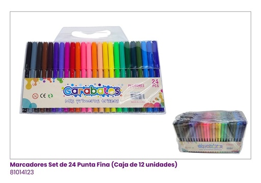 [FL-170] MARCADORES SET DE 24 TIPO PLUMON