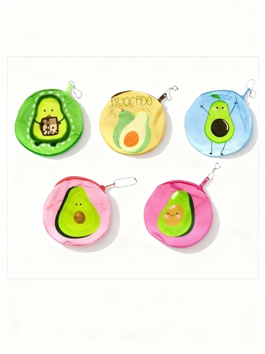 [55031010] MONEDEROS PELUCHE AGUACATE