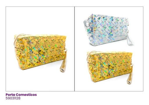 [59031128] PORTA COSMETICOS FINO DORADO Y PLATEADO
