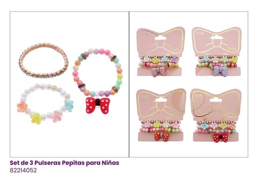 [RBT-1692R4] PULSERAS PARA NIÑAS SET DE 3