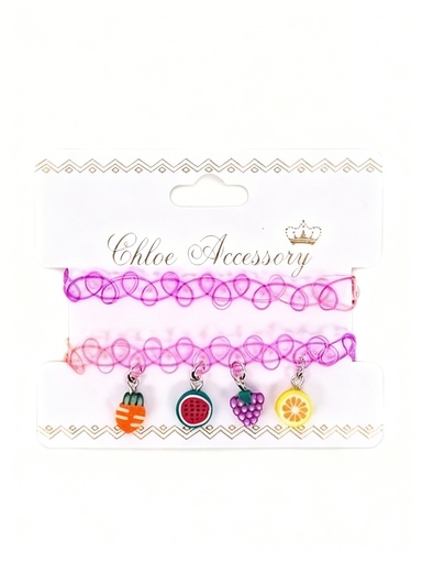 [69214006] PULSERAS PARA NIÑAS NYLON FRUTAS