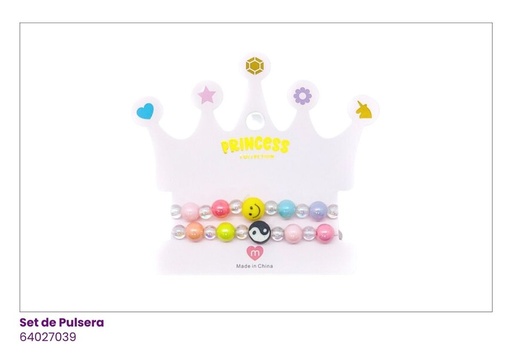 [64027039] PULSERAS PARA NIÑAS SET DE 2 YIN YANG EMOJI
