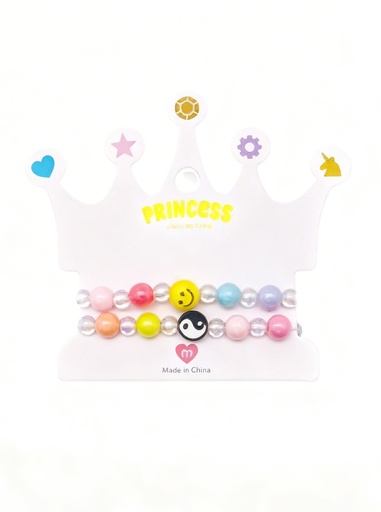 [64027039] PULSERAS PARA NIÑAS SET DE 2 YIN YANG EMOJI