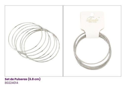 [80224014] PULSERAS SEMANARIO PLATEADA SET DE 7