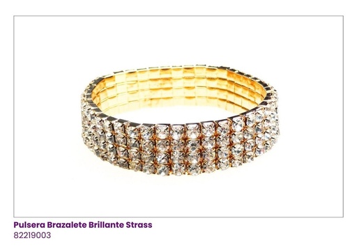 [BS2146G] PULSERAS STRASS DORADA
